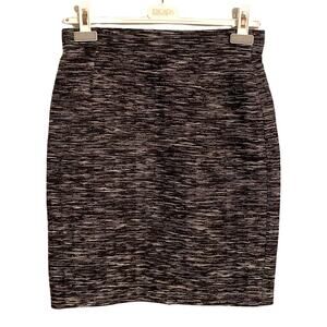 VINTAGE ESCADA Textured Pencil Skirt Black White Open Weave Size 6-8 Academia